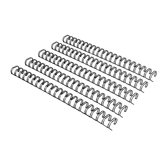 Rayson WR21159BK Wire Binding Spines, 2:1 Pitch Double Loop Binding Wires 5/8 Inch, 21-Loop Wire Ring Pack of 50 with Black