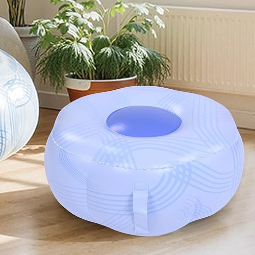 Miniatura 5 de TOPINCN Inflatable Stool, Portable Water Proof Air Inflated Seat, PVC Blow Up Ottoman, Blue Stripe Lightweight Foot Rest for Outdoor Camping, Music