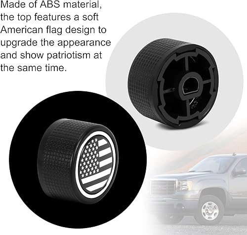 Miniatura 3 de Botón de control de volumen de radio trasera con bandera estadounidense con calcomanías de botón de CA para salpicadero, kit de reparación para