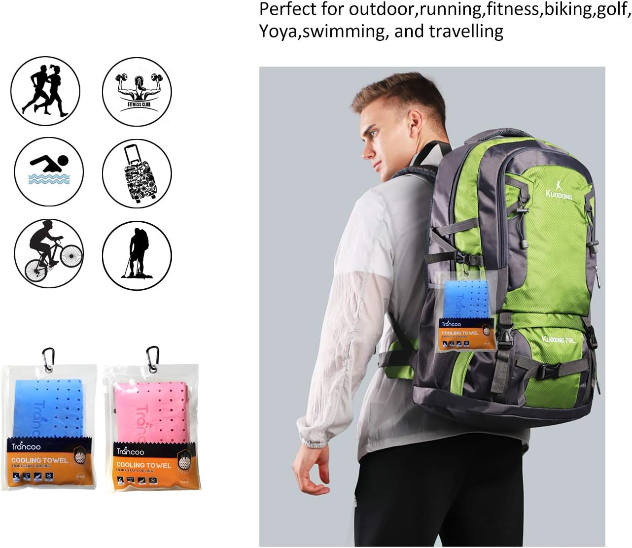 4 Packs PVA Cooling Towel(33"X7.85",Perforated Cooling Towel, PVA Cooling Scarf,Sweat Rags for Workout, Gym Towel, Neck Warp Sports Towel for Running, Hiking,Swimming Golf