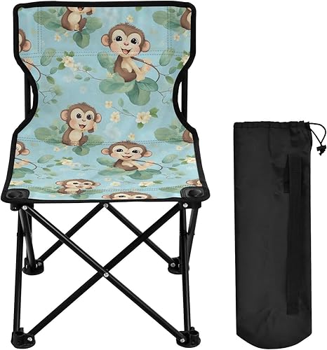 Outdoor Folding Cute Monkey Flower Camping Chairs for Adults Portable Camping Chair Lightweight Lawn Chair 202a4996