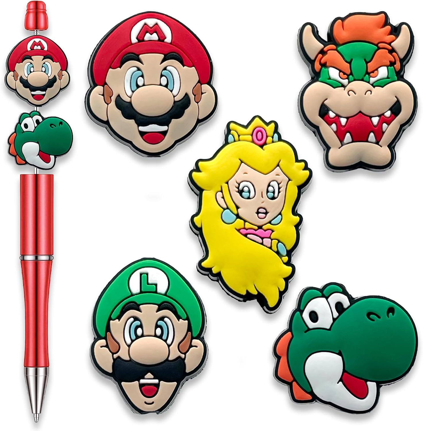 Garetheora Nurse Cartoon Focal Beads for Pens, Cute Silicone Focal Beads for Making DIY Bead Pens Keychain Jewelry (Game)