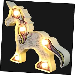 GLEAVI Lámpara decorativa unicornio luz de noche decoración del dormitorio de unicornio lampara de escritorio lámparas de mesa lámparas de mesa de animales el plastico