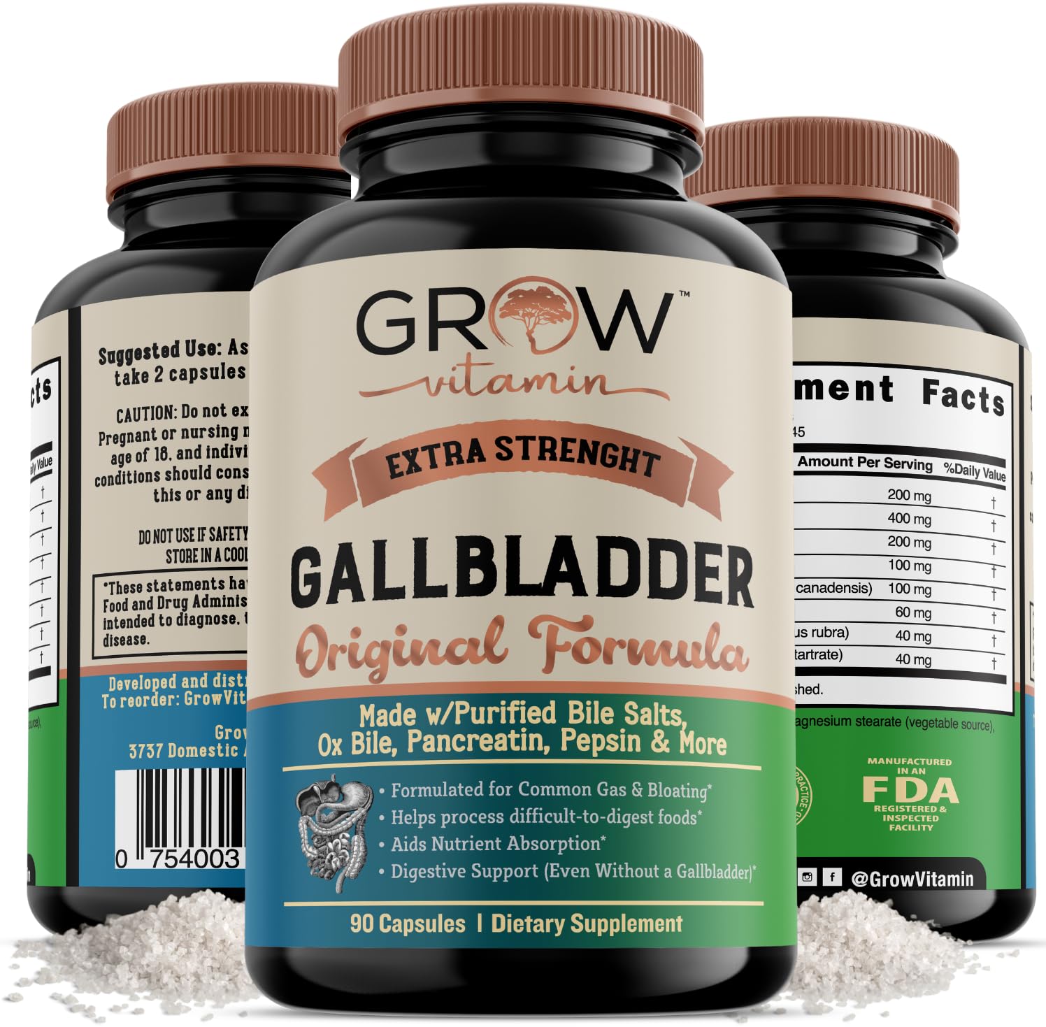 Buy grow Original Gallbladder Formula, Made w/Purified Bile Salts & Ox