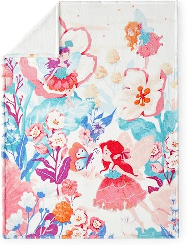 Miniatura 2 de Cozy Bliss Manta con estampado floral de gran tamaño para niños, diseño de un lado puro, un lado, 350GSM MilkyPlush de forro polar más grueso que no