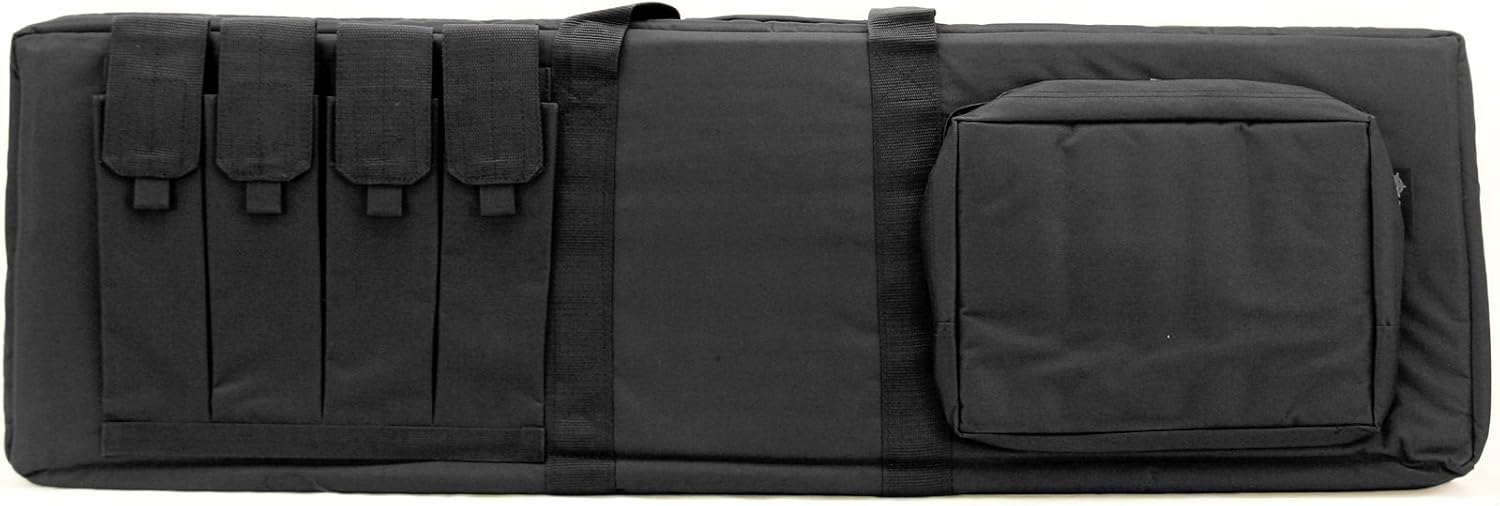 US PeaceKeeper Products P30043 - Tactical Combination Double/Rifle Plus Pistol Case (43-Inch) - Heavy-Duty Water-Resistant Fabric - Locking Double Zippers - Lifetime Warranty - Black