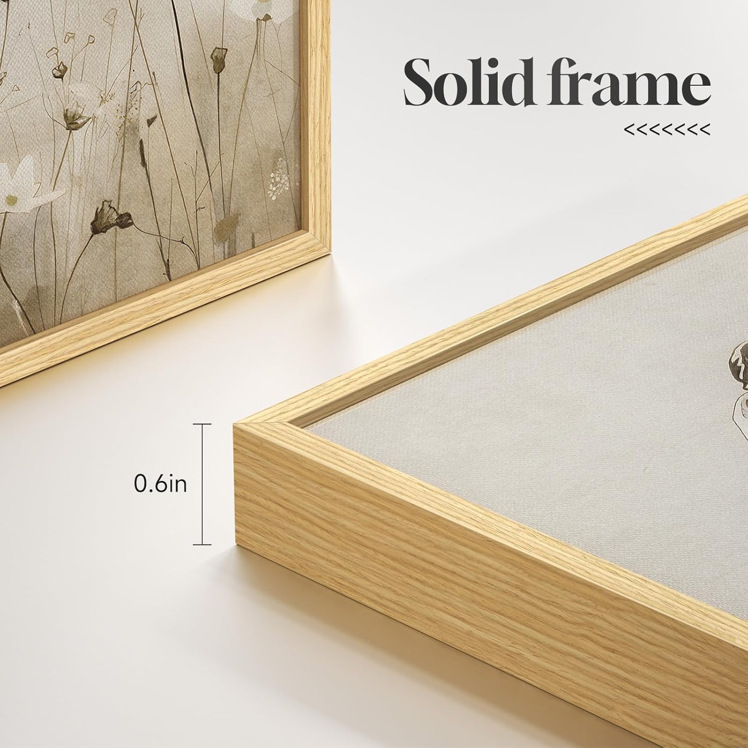 Framed Christian Wall Art Set of 3, Neutral Beige Wildflower Field Jesus and Lost Sheep Prints, Religious Inspirational Scripture Artwork Decor for Living Room Bedroom Prayer Room, 12x16 Inch