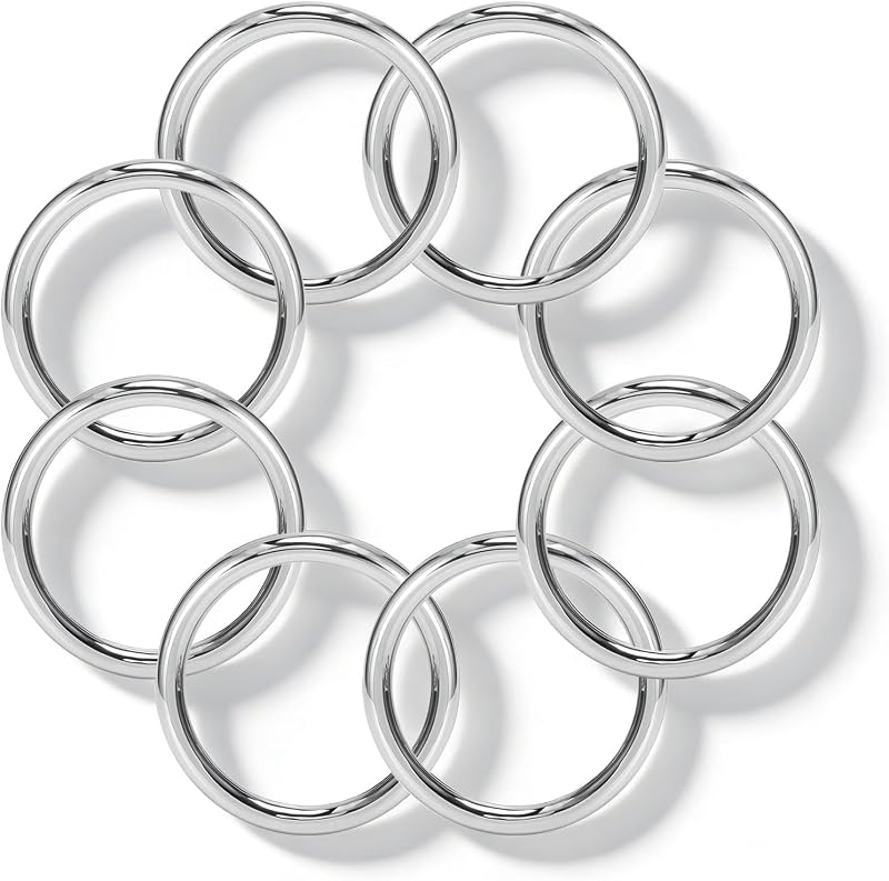 JUKFITA Metal Rings for Crafts 2 Inch, 8 Pcs | Stainless Steel Rings for DIY Decor, Hanging, Weaving & More