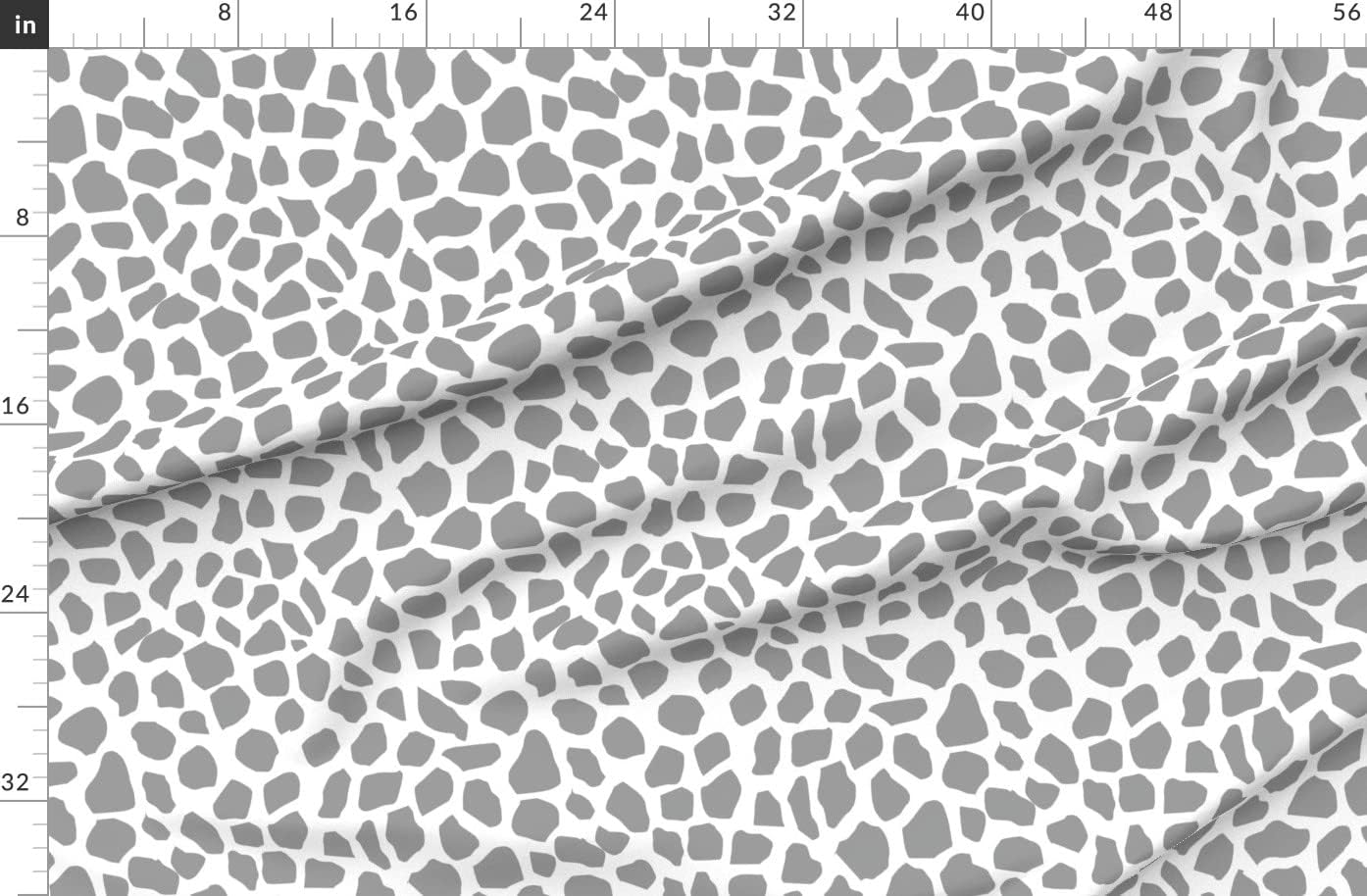 Spoonflower Fabric - Giraffe Spot Grey Nursery Safari Animals Spots Neutral Printed on Polartec(R) Fleece Fabric by The Yard - Sewing Blankets Loungewear and No-Sew Projects