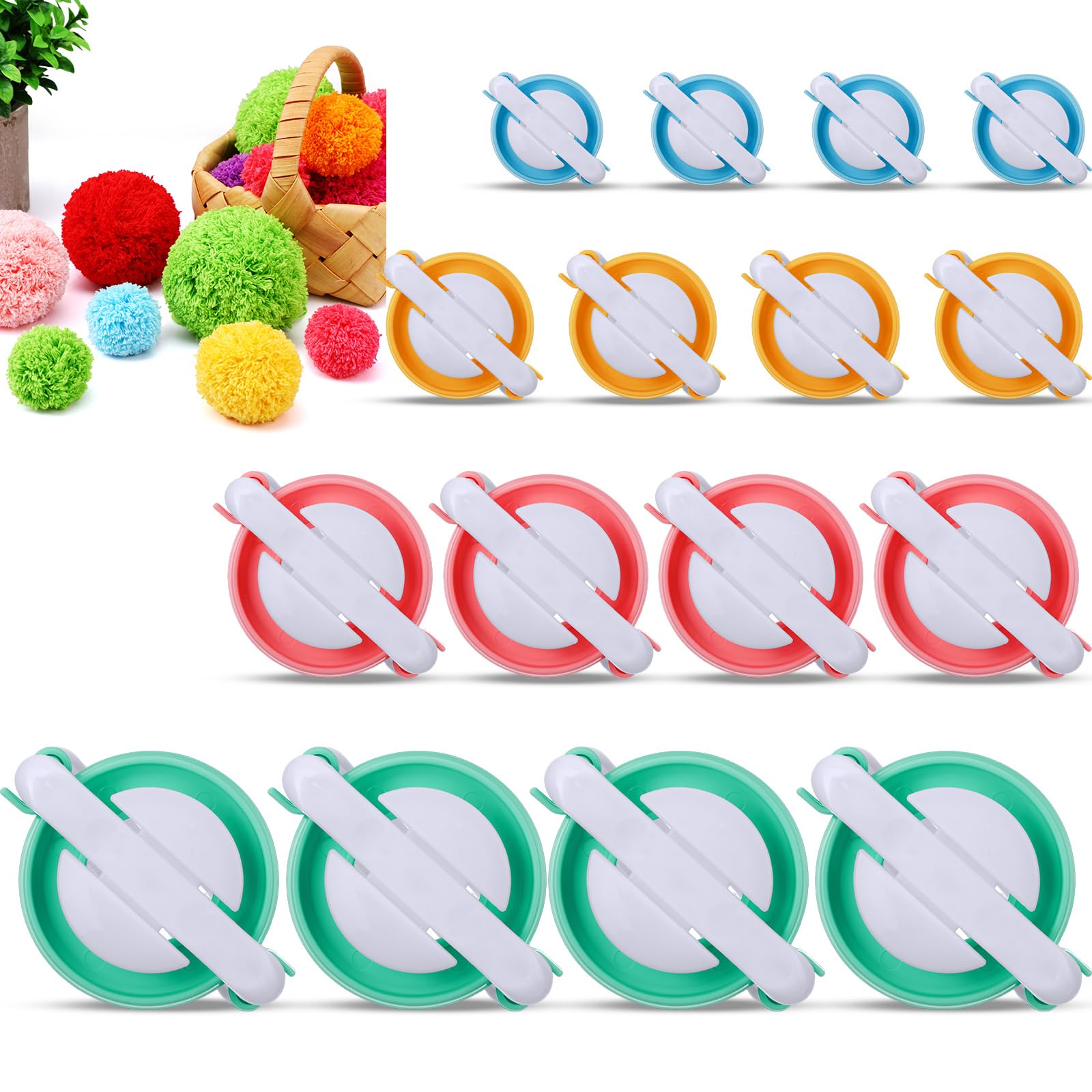 Amazon.com: Suncalla 16 Pcs Pompom Makers for Yarn 4 Different