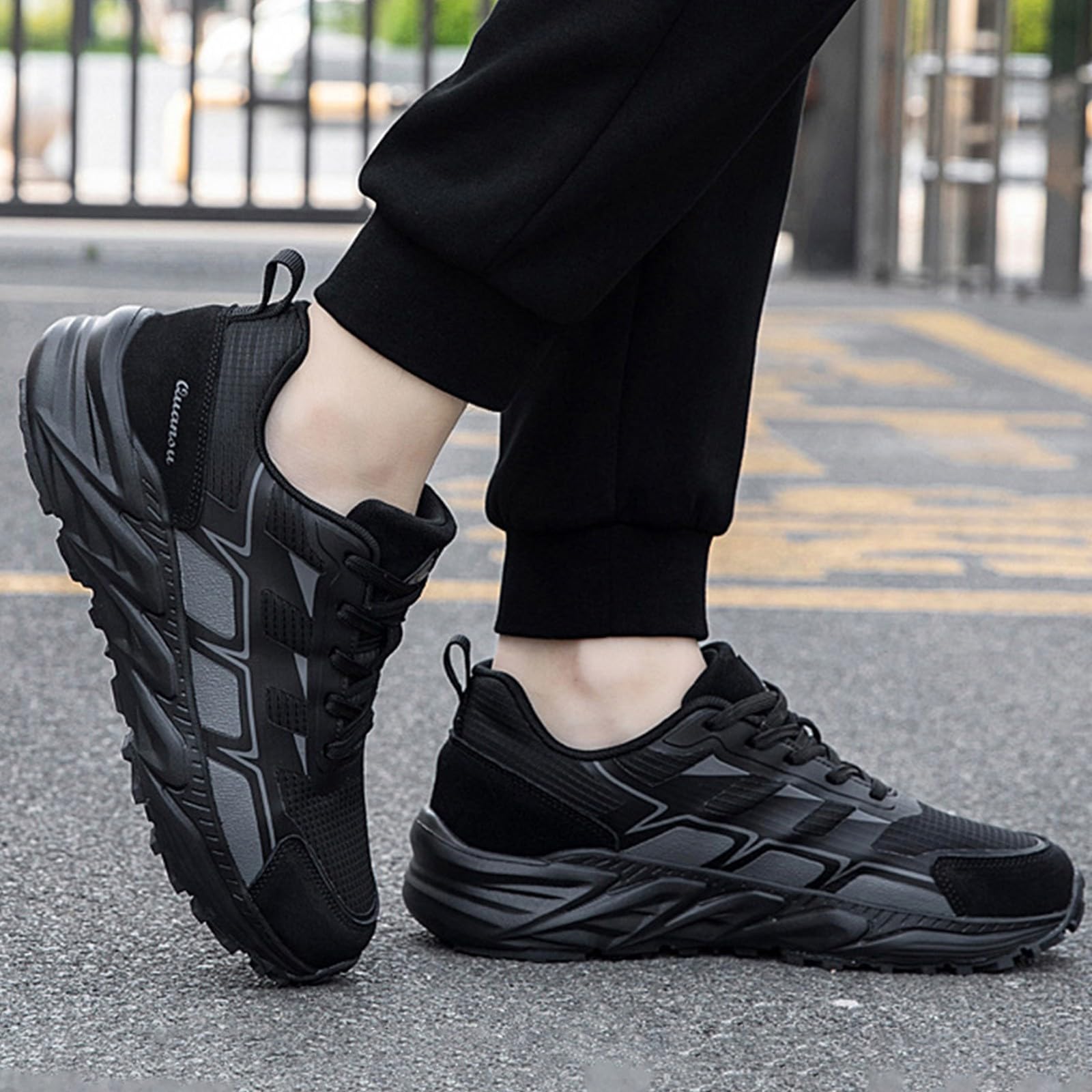 Wanderschuhe Herren Breit, Sportschuhe Mit Schnürsenkel, Sneaker Leichte | Turnschuhe Rutschfest, Joggingschuhe Atmungsaktive, Sommerschuhe Leichtgewichts, Laufschuhe Bequeme, Halbschuhe Casual