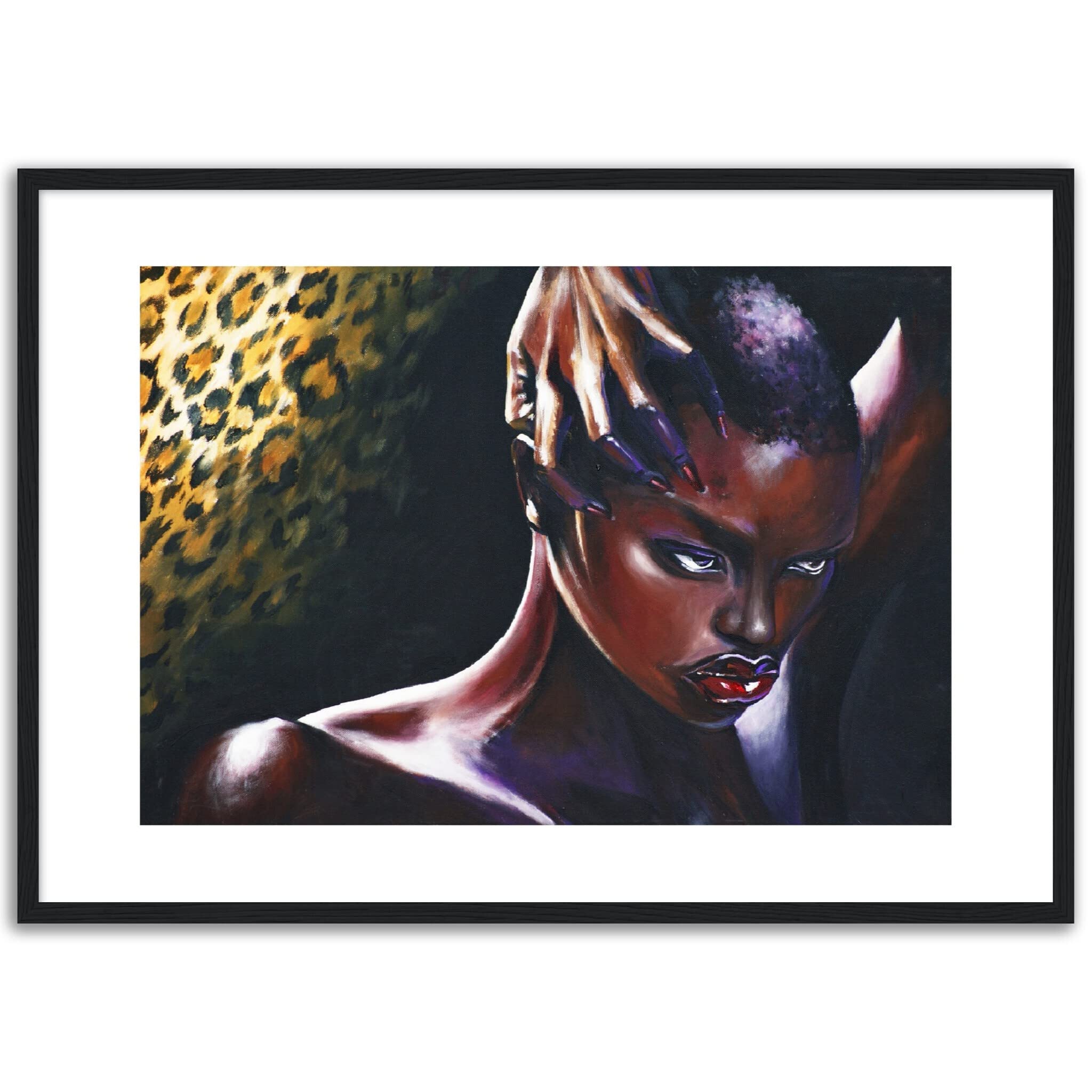 Décoration murale féminine grand format 50x70 cm noir