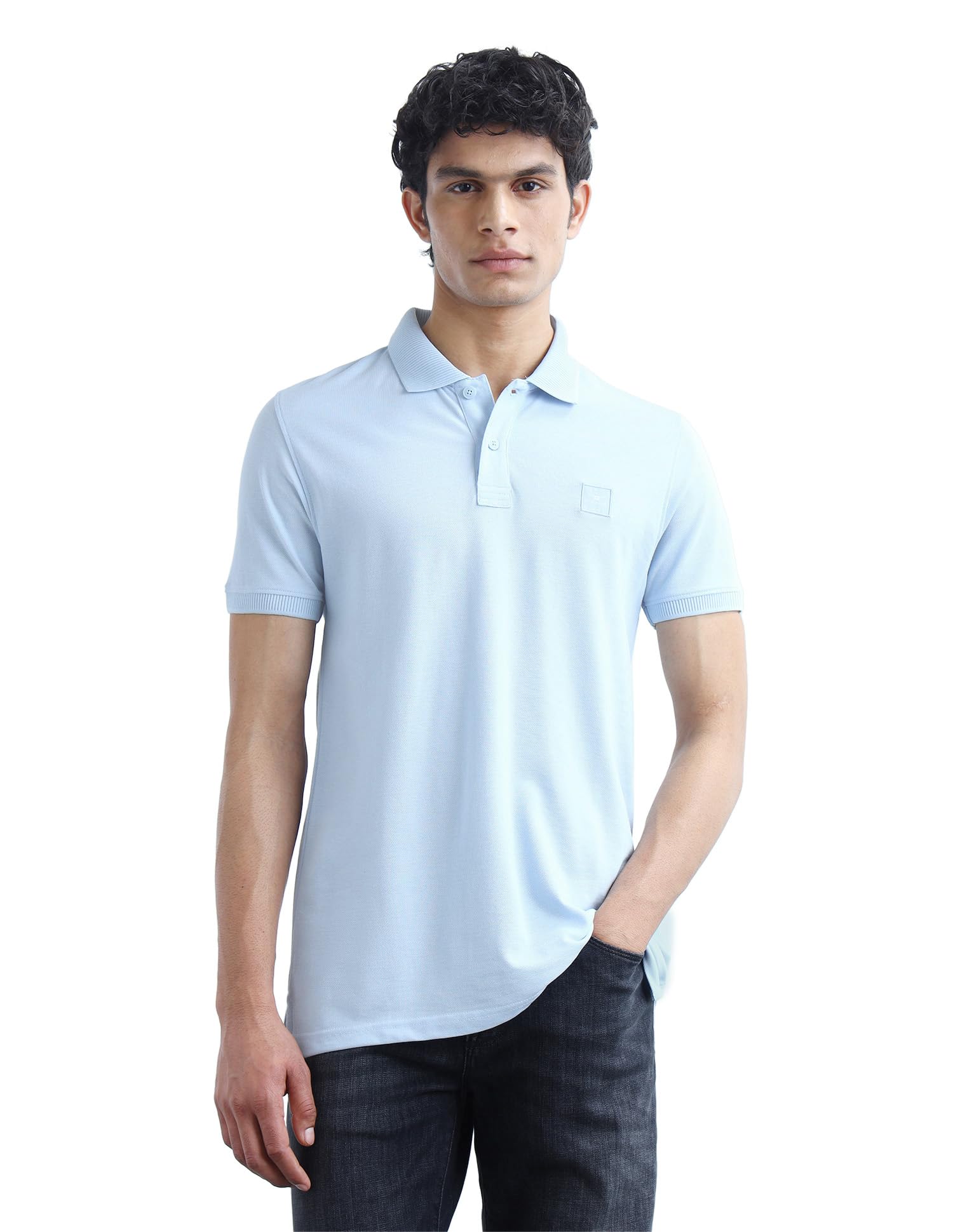 flying machine Men's Regular Fit Polo T-Shirt | Solid Pattern-picture-34