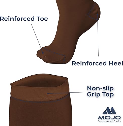Miniatura 3 de Mojo Compression Socks - Manguera de soporte cerrada hasta la rodilla fabricada en Estados Unidos para venas varicosas, DVT, linfedema - 20-30mmHg,