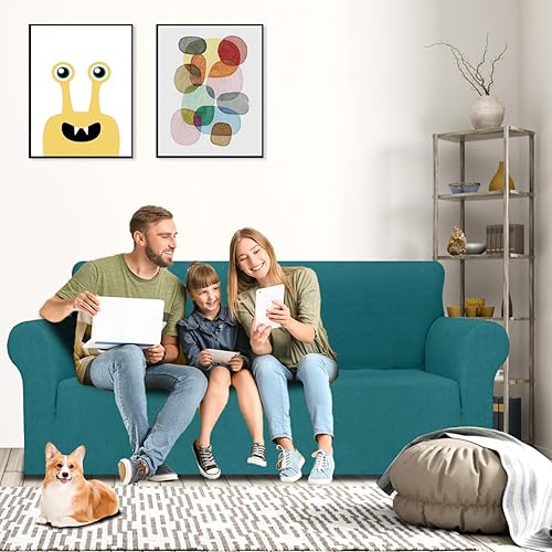 Miniatura 166 de MAXIJIN Funda súper elástica para sofá de 3 cojines, funda universal de 1 pieza para sofá de sala de estar, protector de muebles de elastano, apto