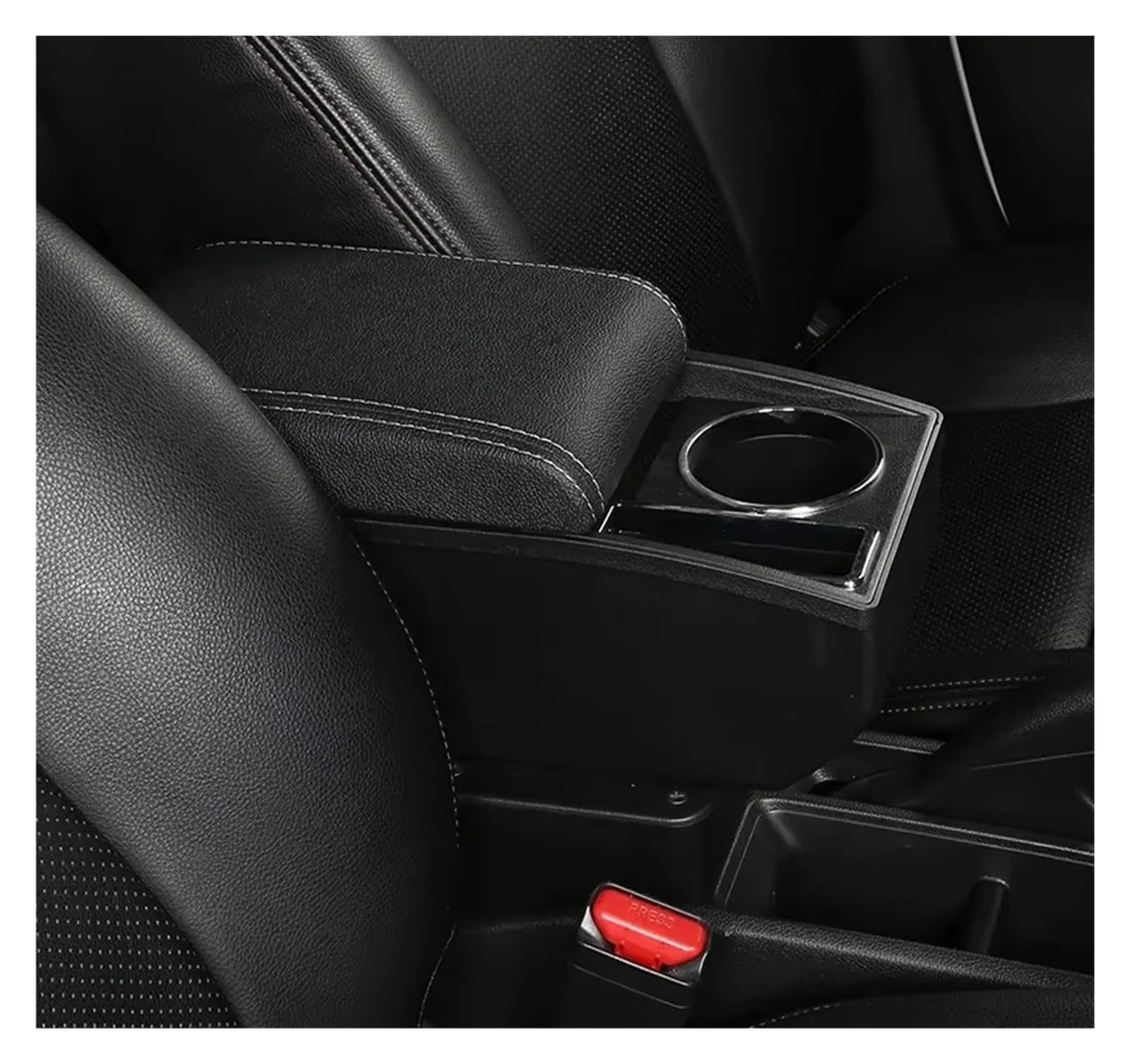 CGBWMB Arm Rest for Car For Suzuki For Jimny JB74 2018 2019 2020 2021 2022 2023 2024 2025 Multi-function Seat Armrest Center Console Storage Box Armrest Box(White Line)