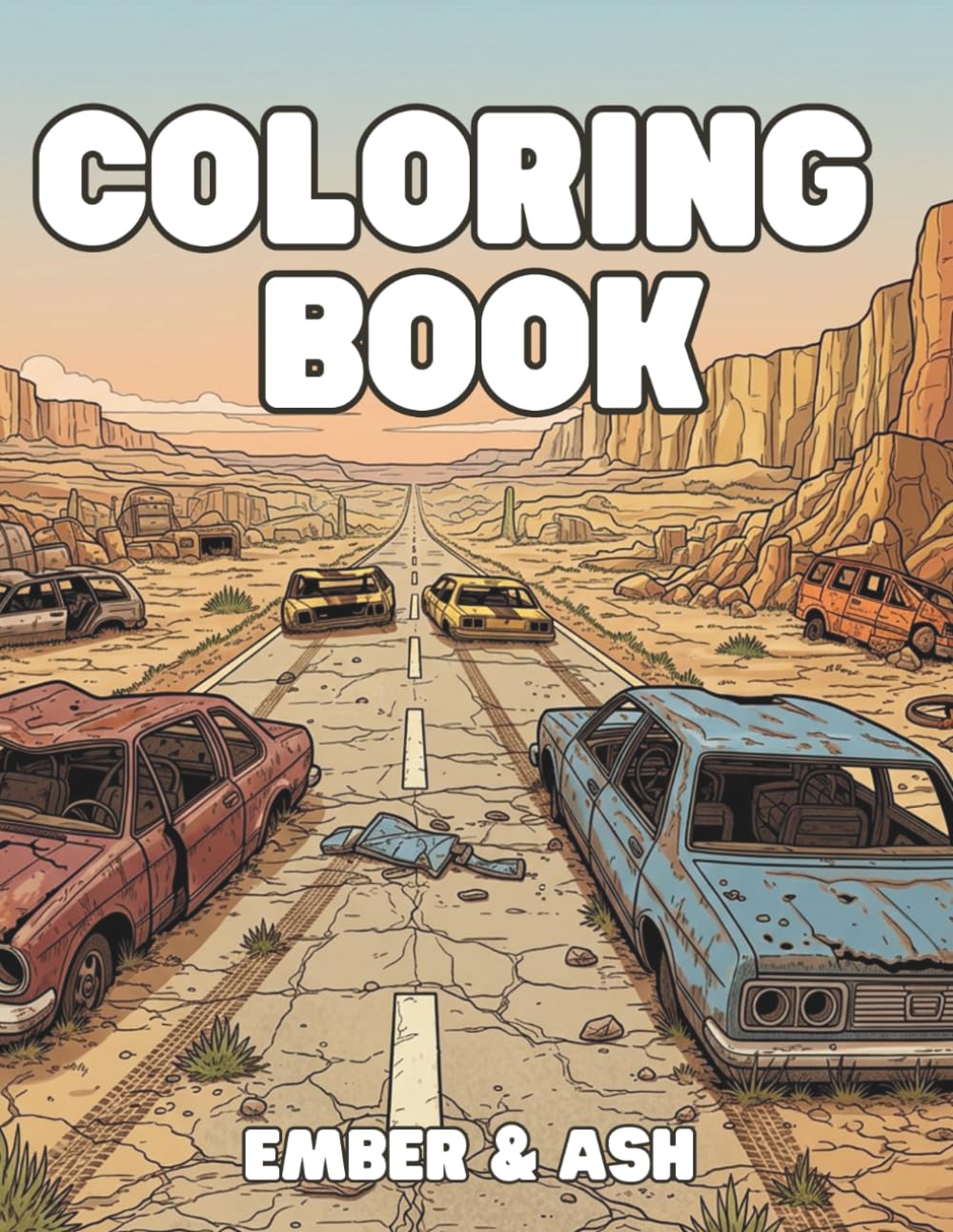 Ember & Ash: A Post Apocalyptic Coloring Book for Adults