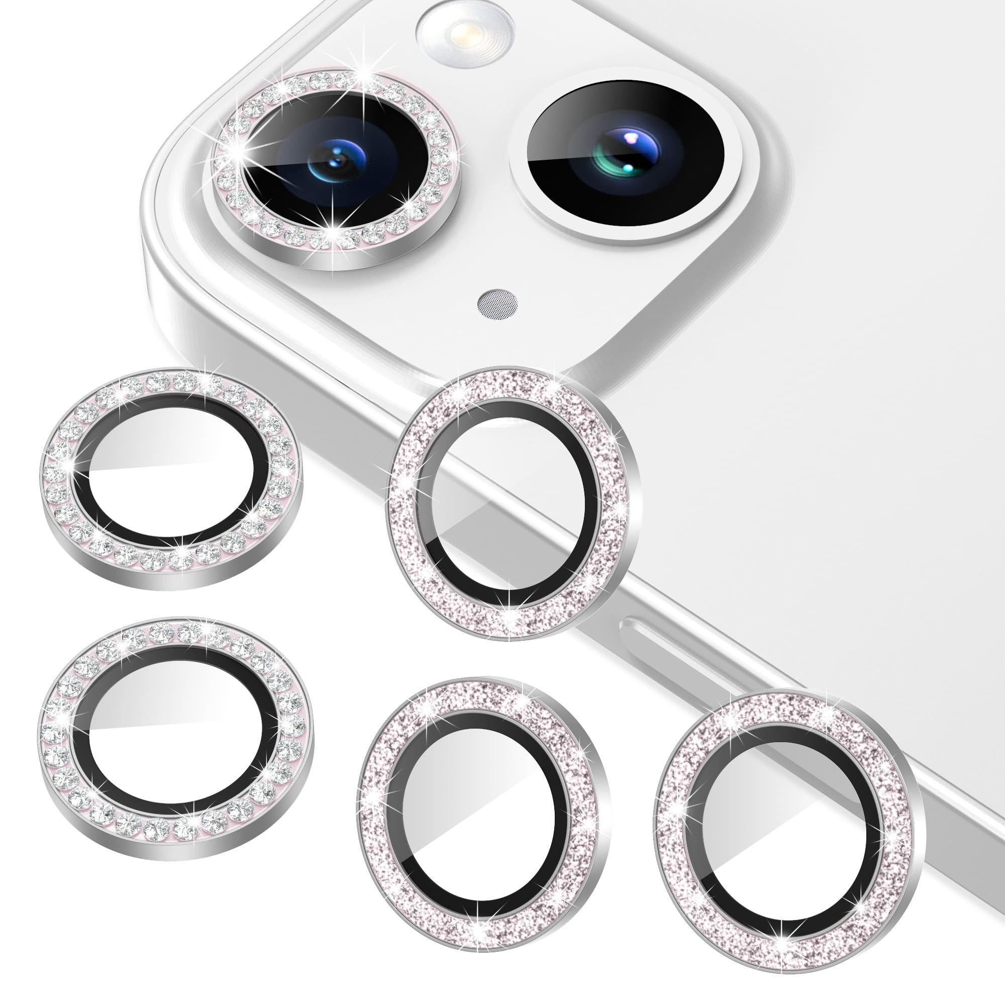 AGVEE 3+3 6 Pack for iPhone 15/15 Plus Camera Lens Protector Cover