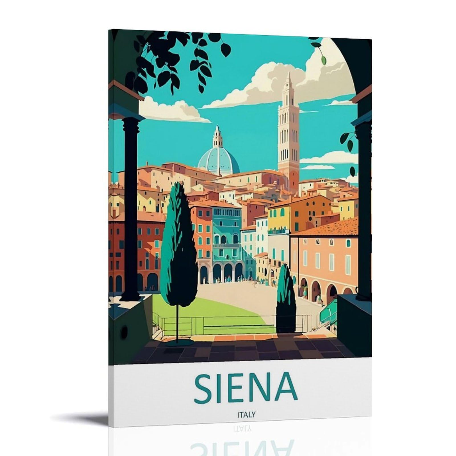 ouweri Siena Italy - Poster vintage da appendere alla parete, per camera da letto, decorazione per la casa, 40 x 60 cm