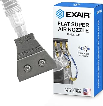 EXAIR Flat Super Air Nozzle, Zinc-Aluminum Alloy, Compressor Fittings and Accessories, 1/4 FNPT Inlet, 2 Inch Wide - Model 1122