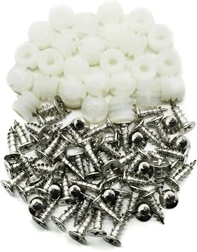 Plastic Hinge Dowel Inserts with Screws 100 Pack