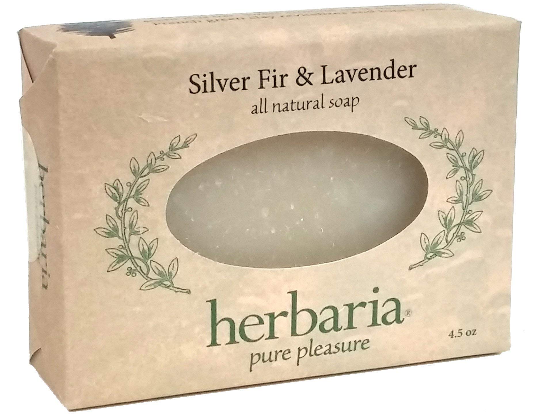 HerbariaSilver Fir & Lavender Handcrafted All-Natural Soap with Essential Oils. 4.5 oz Bar. Enjoy 60 More Skin-Friendly Varieties.