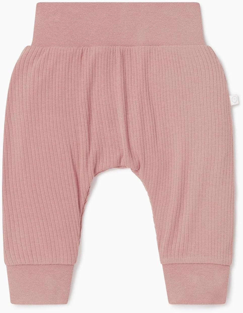 Mori Baby Premium Joggers in Ribbed Rose - Comfortable Fit Breathable Everyday Pants - Viscose from Bamboo - Elastic Waist Bottoms - 18-24 Months