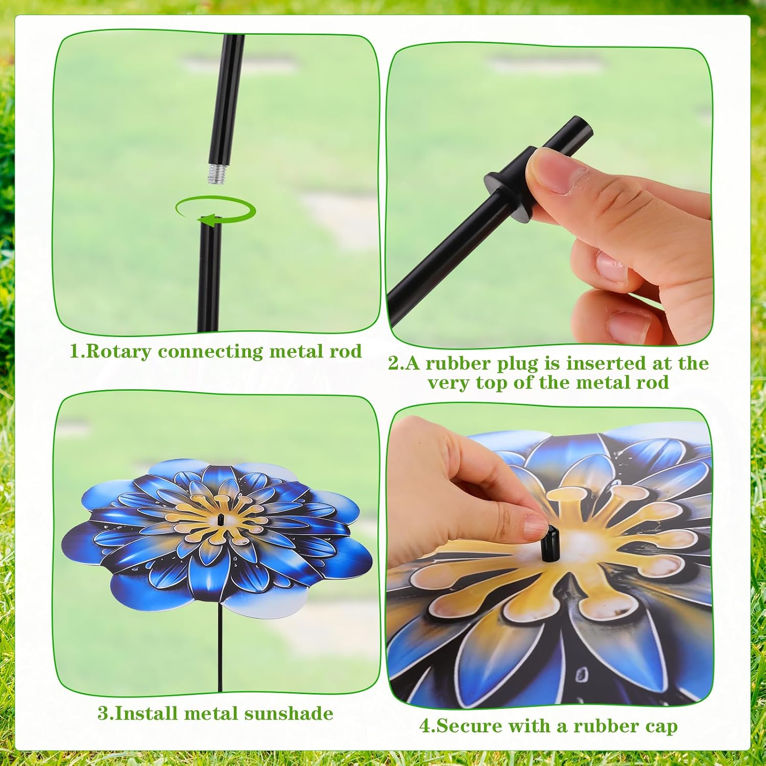 2 Pack Metal Large Plant Umbrellas for Outdoor Plants, 18.5 Inch Garden Flower Umbrella Plant Shade Cover for Outdoor Potted Live Decor