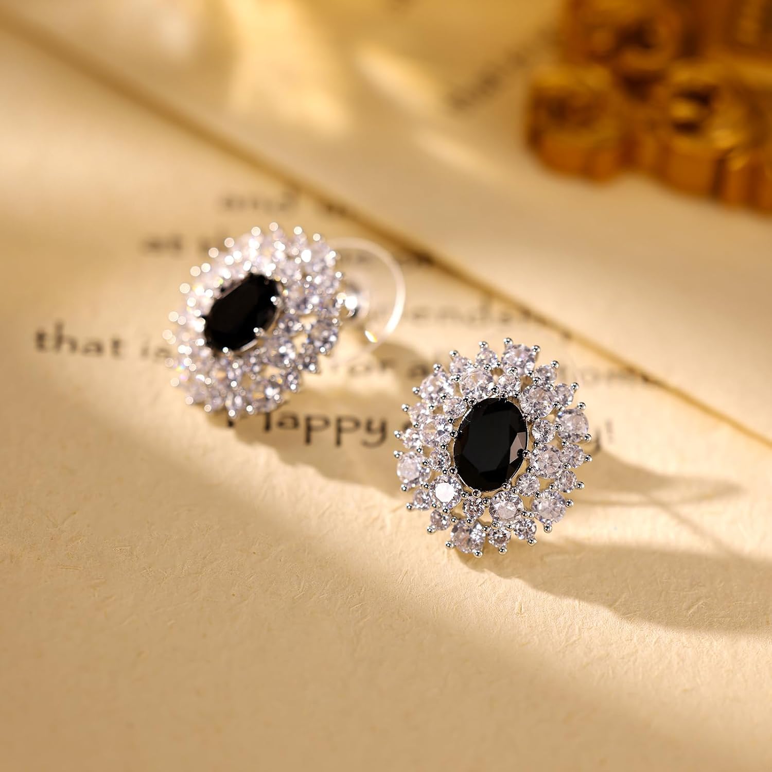 Cubic Zirconia Crystal Stud Earrings for Women Sterling Silver Hypoallergenic Square CZ Stud Earrings for Wedding Prom Party Daily Wear
