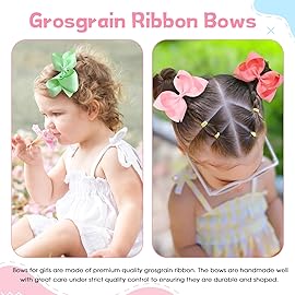Oaoleer 40 Colors 4 Inch Hair Bows Clips Grosgrain Ribbon Bows Hair Alligator Clips Hair Barrettes Hair Accessories for Girls Toddler Infants Kids Teens Children (4inch 40color)