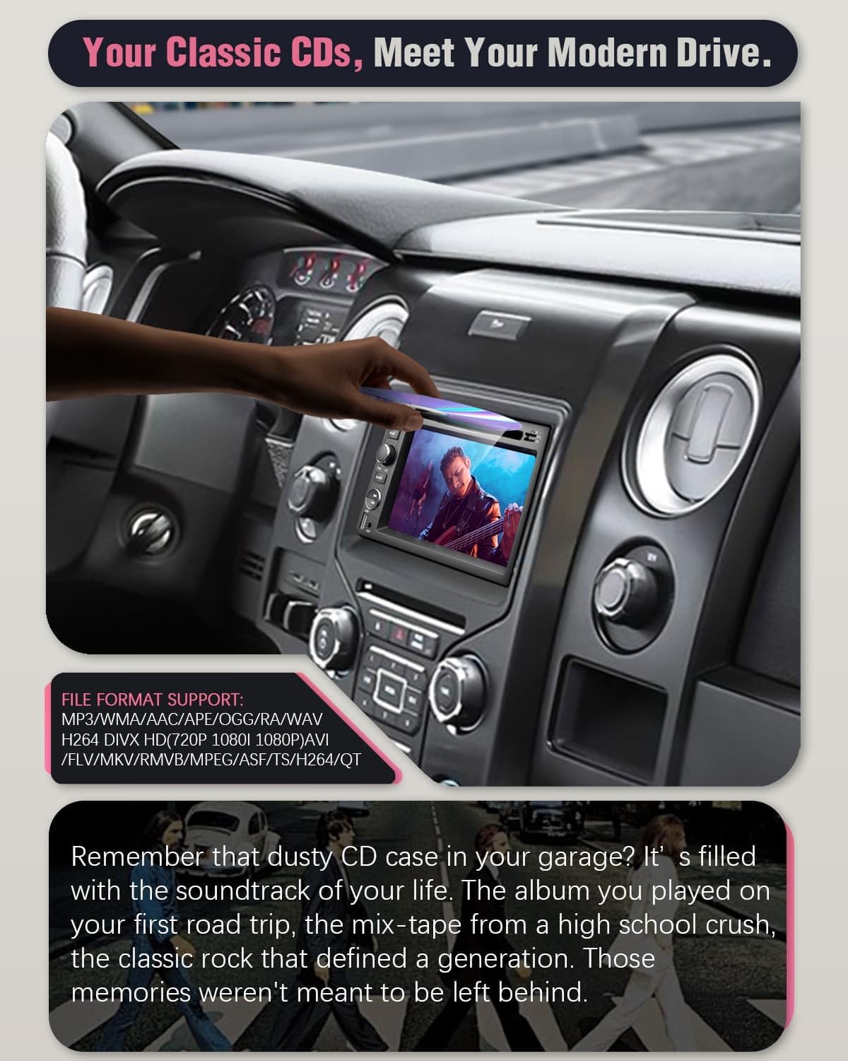 【SOOEMAKA】 Car Radio with DVD/CD for Ford F150/F250/F350 2004-2014, Car Stereo for Mustang Escape Fusion Edge Explorer, 7 inch Touch Screen with Wireless CarPlay Andriod Auto, AM/FM,SWC (Disc-Style)
