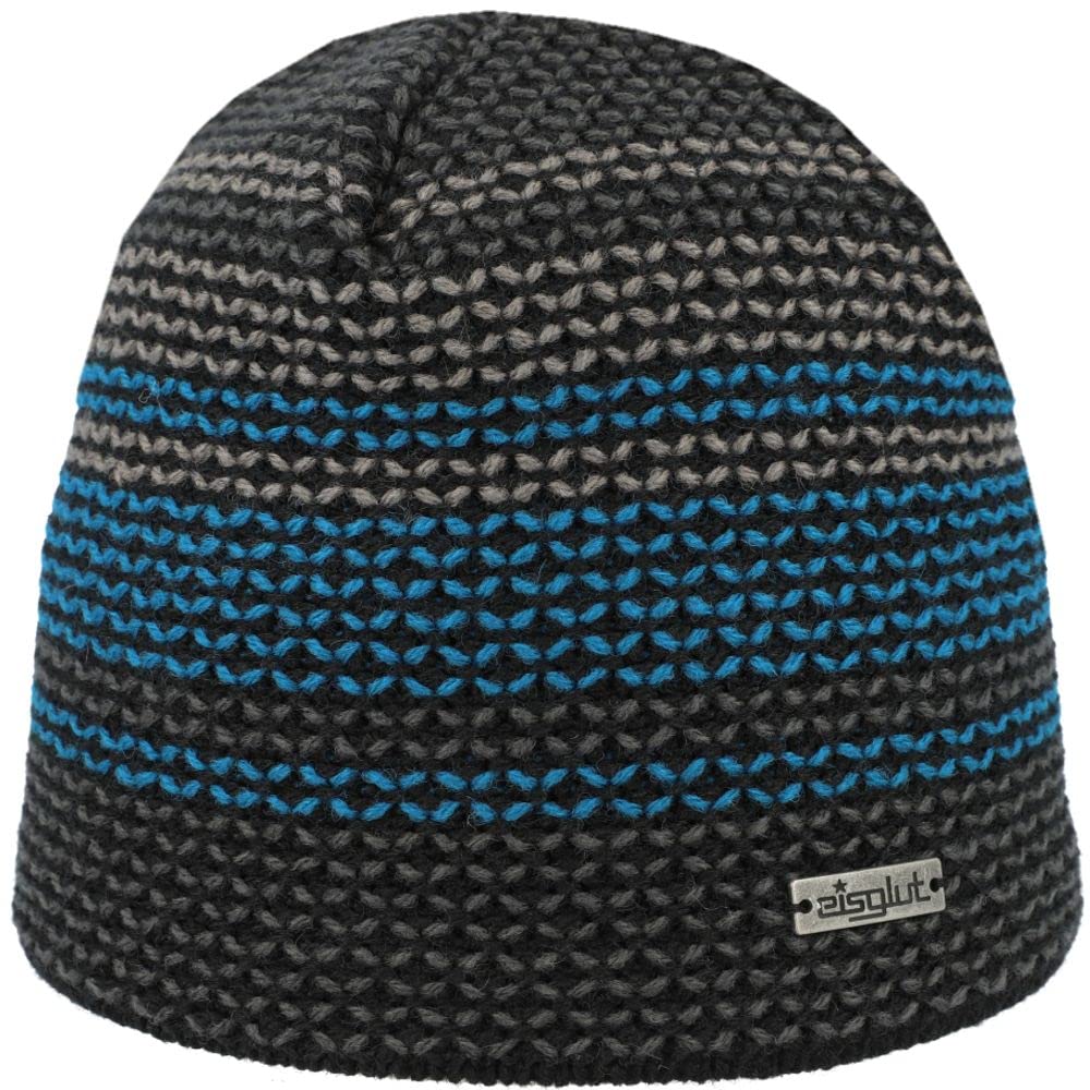 Eisglut Unisex Arrono Knitted Hat, Black.Ocean, One Size