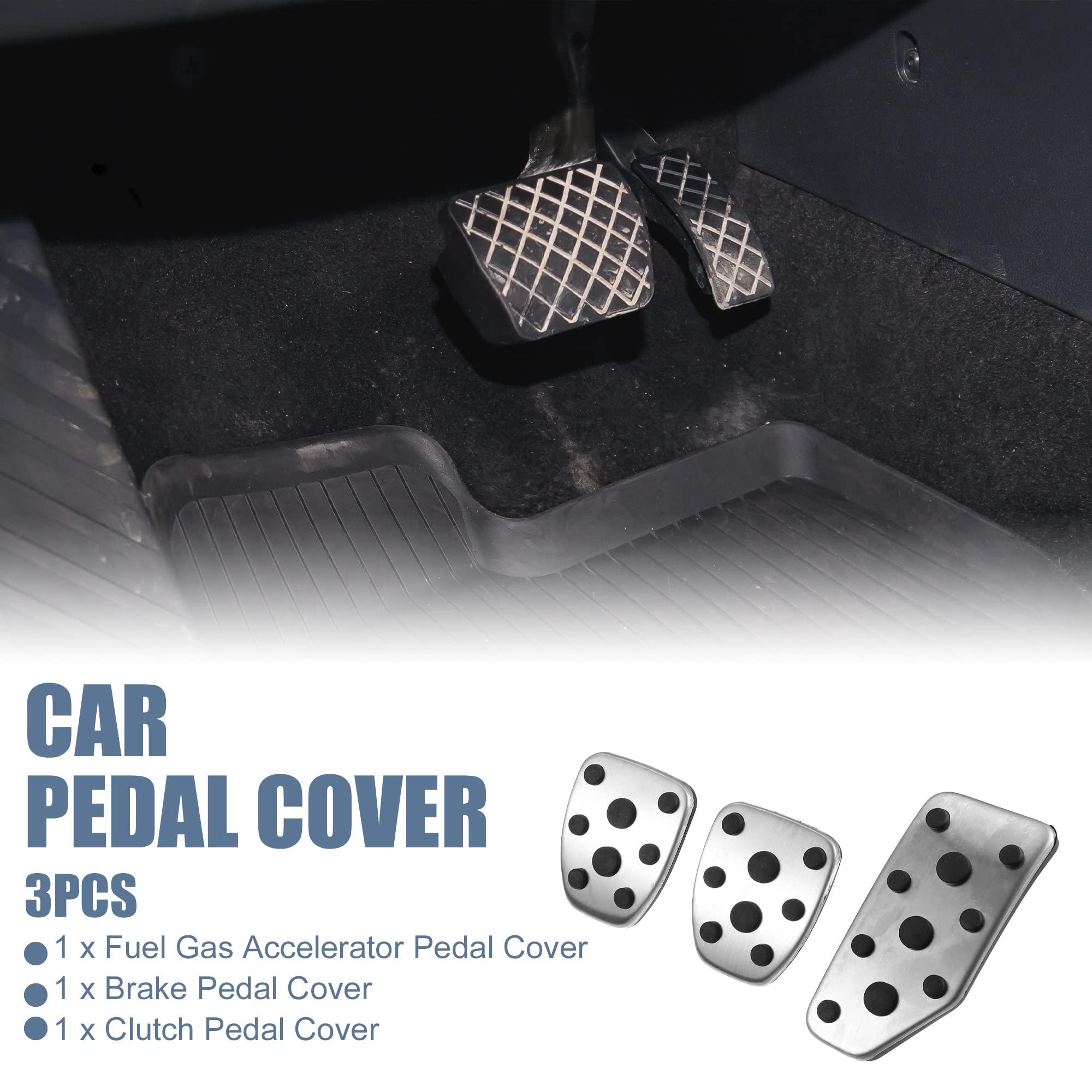 X AUTOHAUX 3pcs Brake Pedal Pad Gas Accelerator Pedal Cover Clutch Pedal Cover for Subaru Legacy 1990-2007