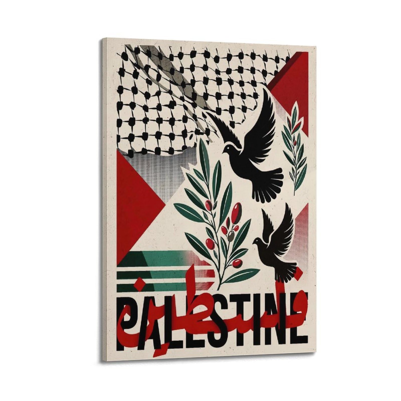 XKUGA Anti War Solidarity Poster Gaza Palestinian Catastrophe Modern Decorative Canvas Prints - Ideal Wall Art for Family, Man Cave, Game Room, Boys & Girls Bedroom 16x24inch(40x60cm)