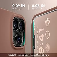 Vista 989 de GONEZ Funda de silicona para iPhone 15 Pro Max, compatible con Magsafe, protector de cámara + protector de pantalla, forro de microfibra suave Negro