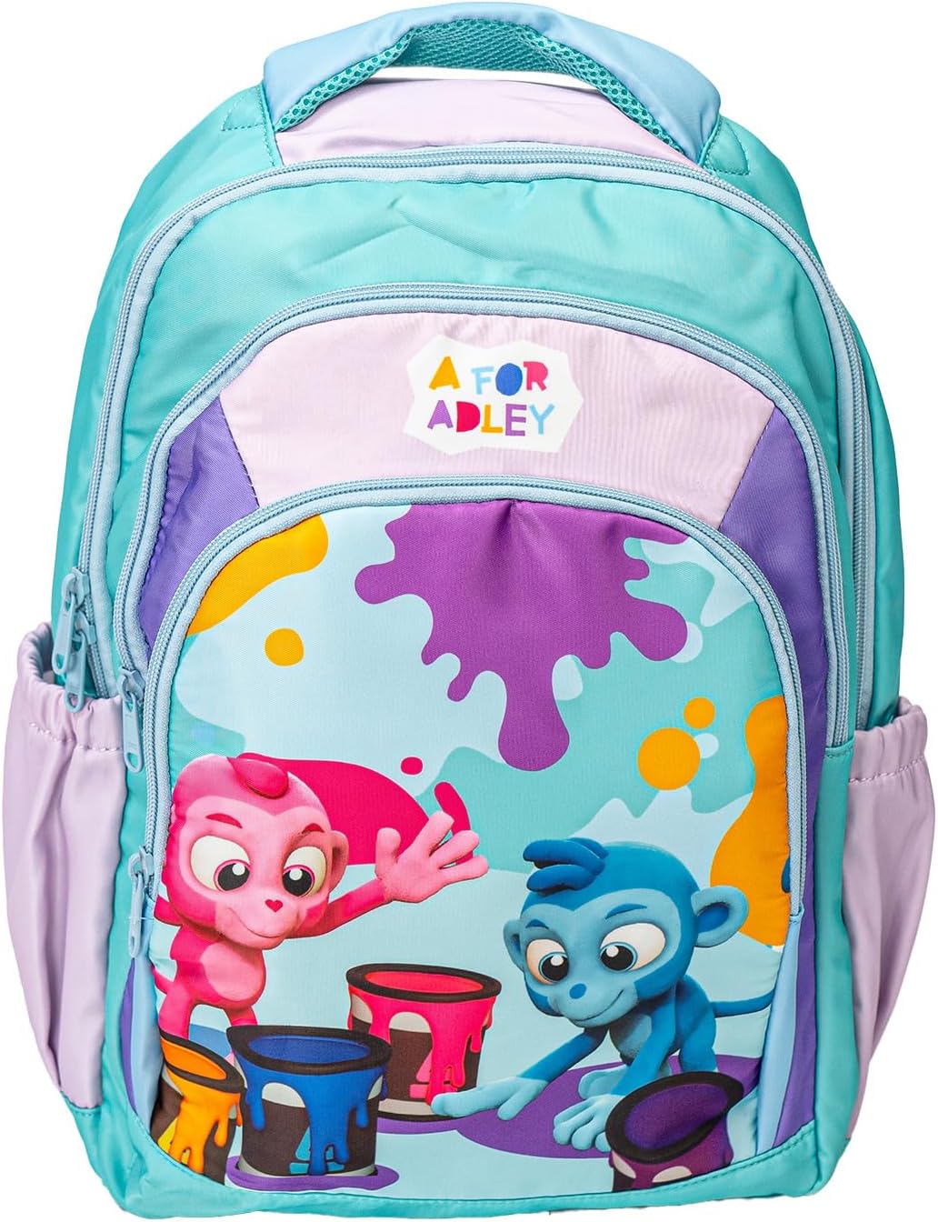 A FOR ADLEY Backpacks Featuring Adley Logos Great Backpack For School or Just Carrying Around Your Important Kid Things (Monkey Buddies Color Pop)