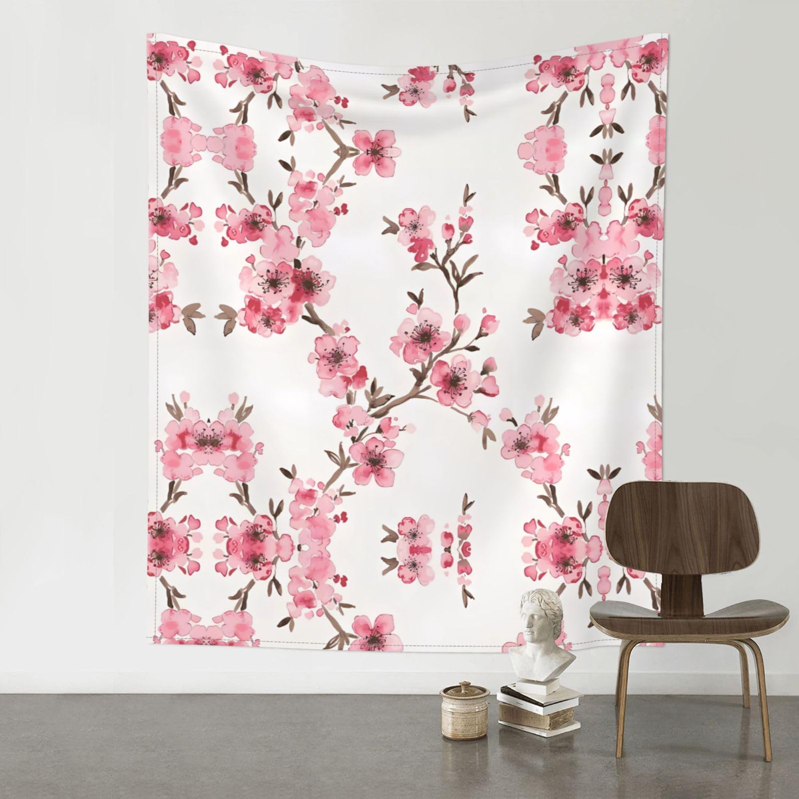 YYHWHJDE Cherry Blossom Prints Wall Tapestry 60x51in - High-Grade Polyester Throw Blanket for Bedroom, Dorm, Beach & Picnic Decor