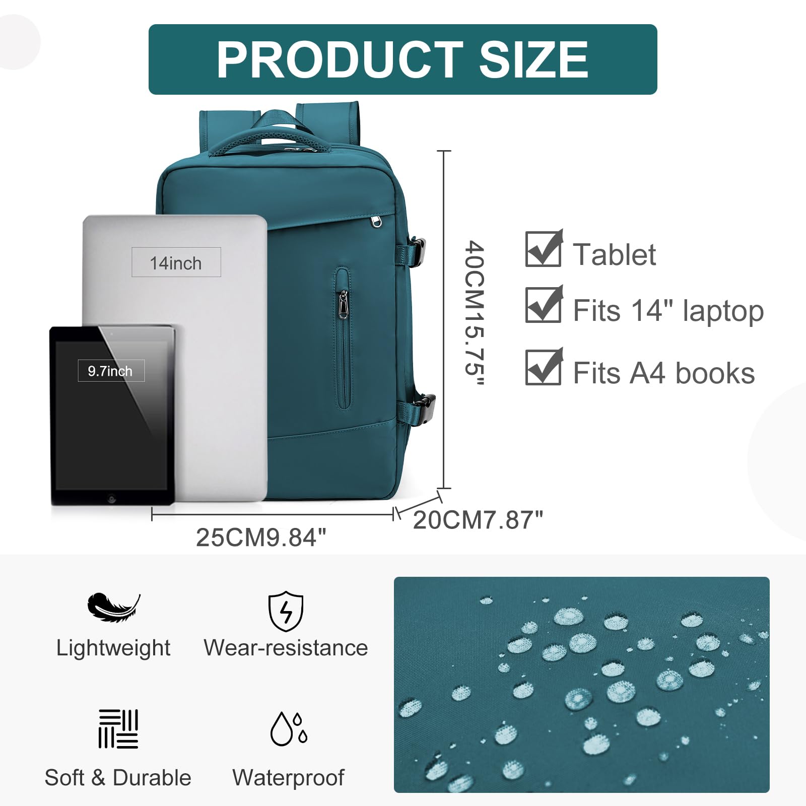 SZLX Borse da Cabina per Easyjet 45x36x20 Zaino da Viaggio aereo Bagaglio a Mano Zaino Ryanair 40x20x25 con porta USB zaino Borsa da Viaggio Impermeabile donna zaino per Computer Casual Daypack