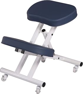 Master Massage Ergonomic Metal Foldable Posture Kneeling Chair for Office –Metal Folding Kneeling Posture Chair for Home and Office-Posture Correction Stool-Improve Your Posture Royal Blue