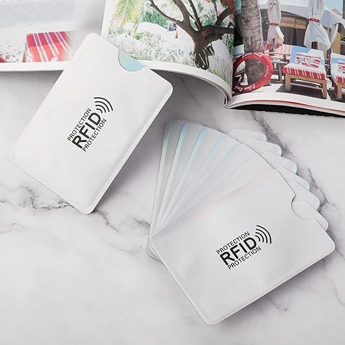 Miniatura 7 de TIESOME Juego de 10 fundas para tarjetas RFID, fundas de bloqueo RFID, impermeables, para tarjetas de crédito, protector de tarjetas de identidad