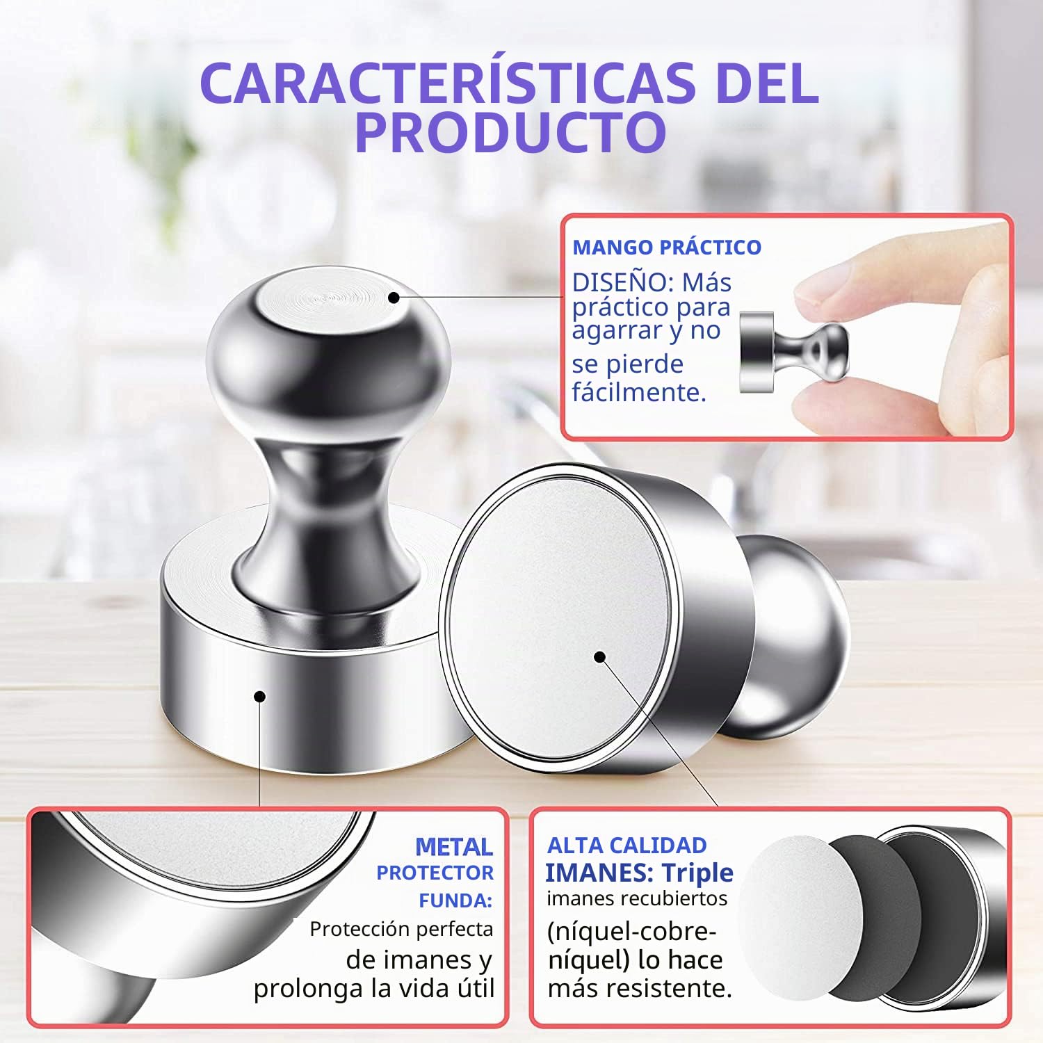Imán 24 piezas, Imanes de Neodimio con Caja de Almacenamiento, N52 Potentes Imanes de 12x16mm para Pizarra Tablero Magnético Refrigerador Mini Imán Portátil