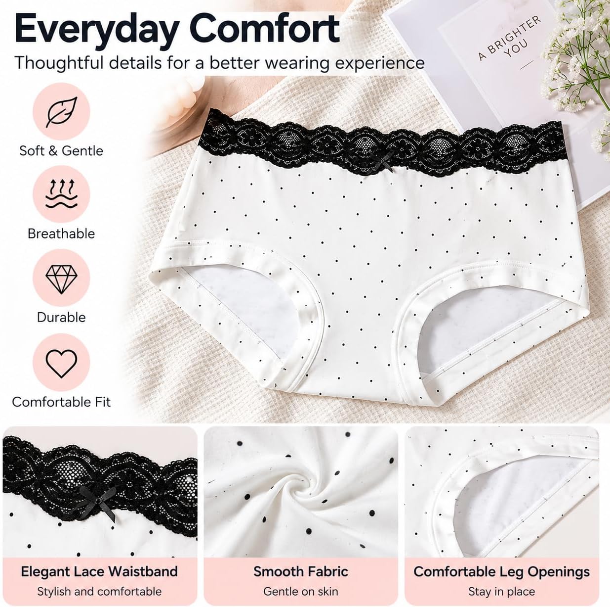 Girls' underwear, soft, quick-drying underwear, mid-rise briefs'