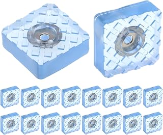 QWORK® 18 Piezas Protector Patas Muebles 30x30x10 mm, Tacos de Goma Cuadrada para Sillas, Mesas, Suelo - Transparente