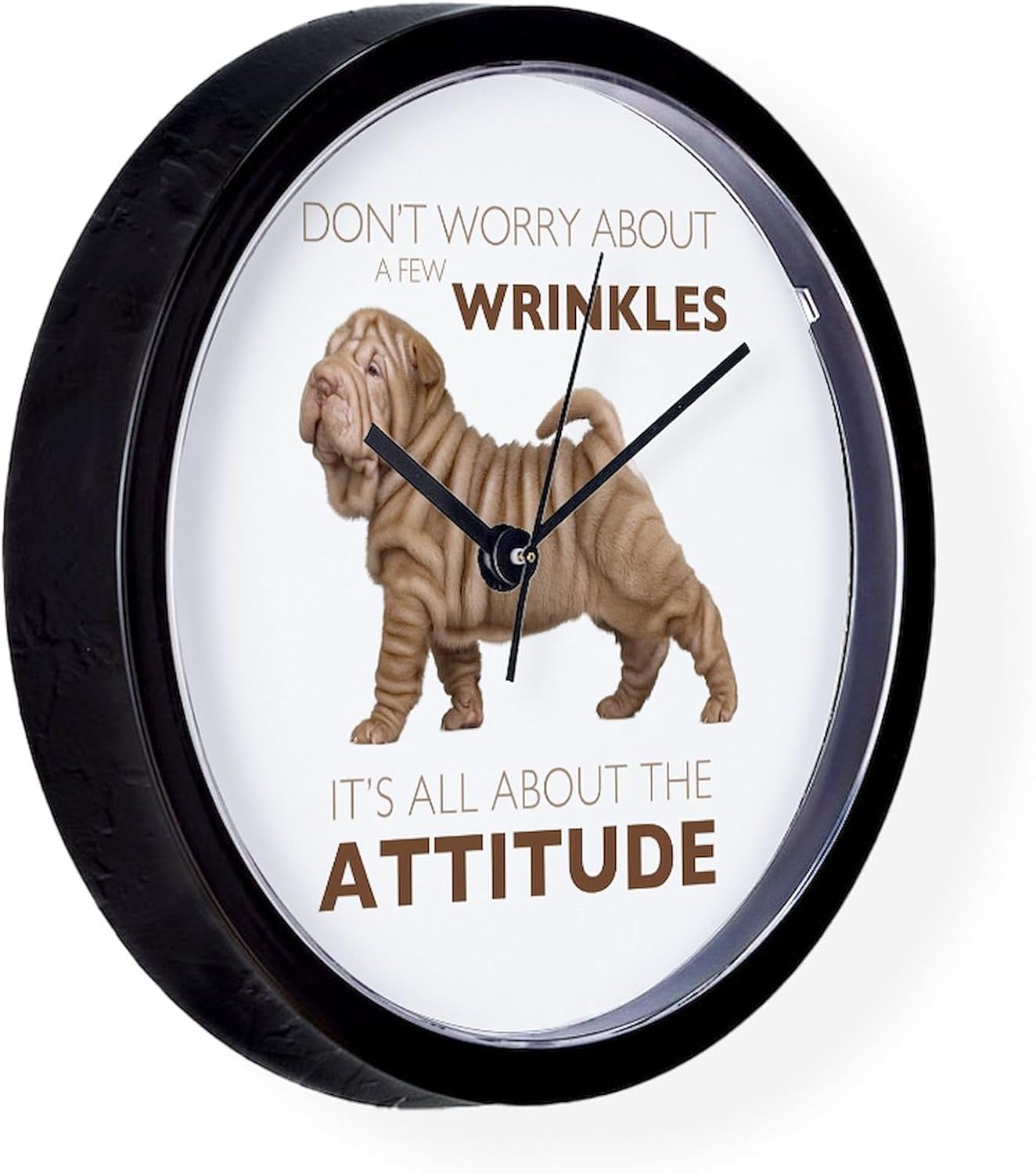 CafePress Shar Pei Attitude 10" Wall Clock for Livingroom, Kitchen, or Office