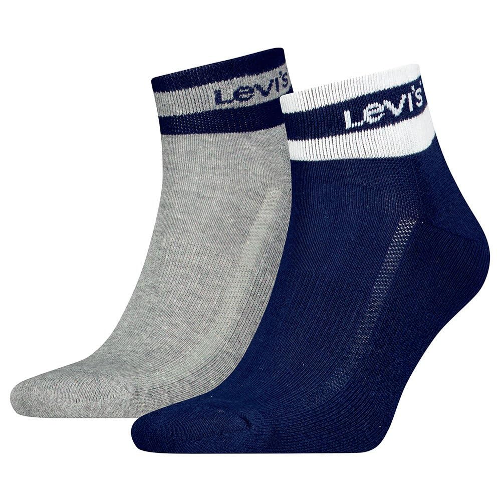 Levi's Mid Cut Sport Stripe 2P, Navy/grey, 35-38