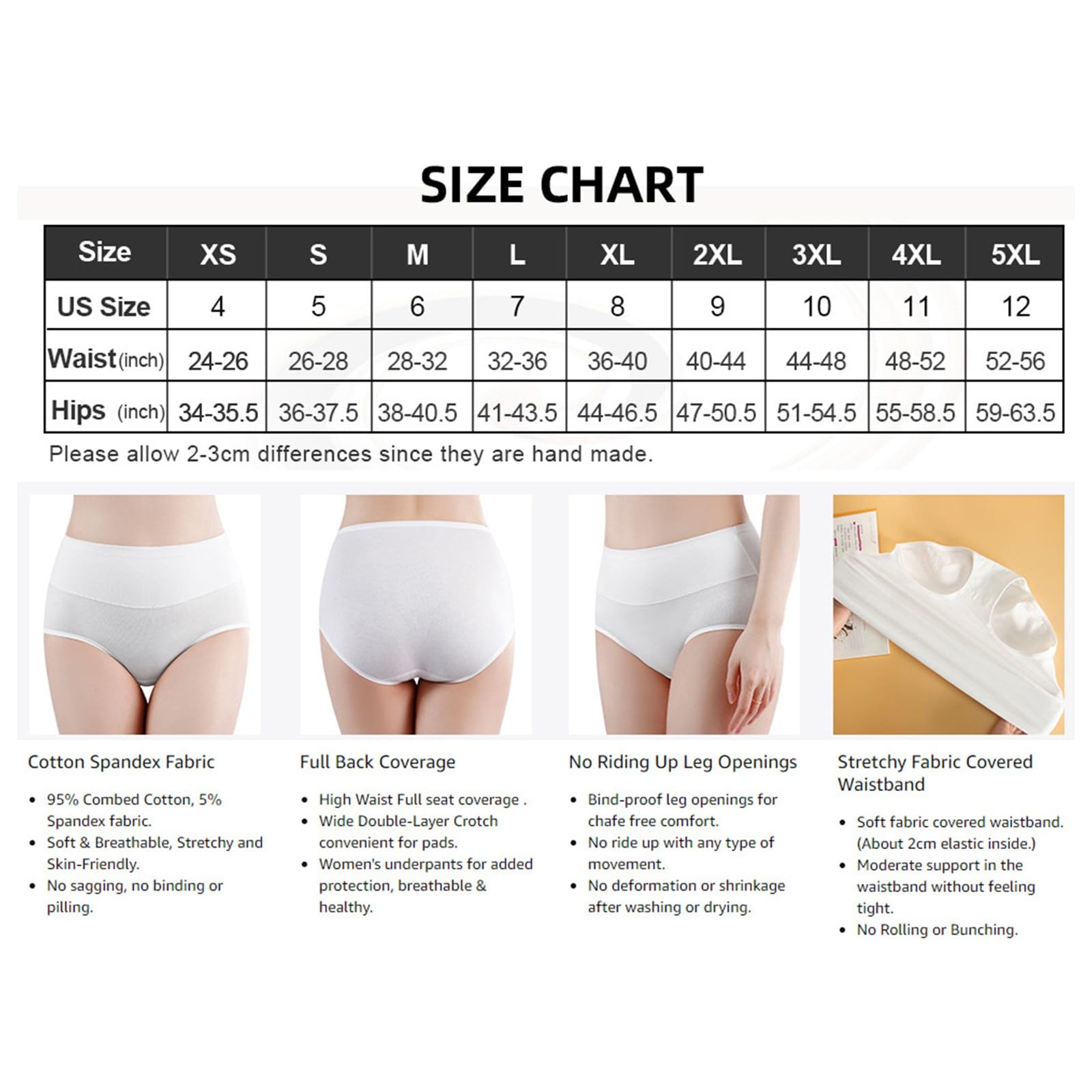 Bragas Mujer Algodon Ropa Interior Mujer 5 Pack Braga Bikini Menstrual | Braguitas sin Costuras Mujer Cuecas Mulher Altas Panties Invisible Cotton Underwear Women Tanga Verano