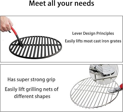 Miniatura 4 de Juego de pinzas elevadoras de parrilla, accesorios de parrilla de cocina, herramienta elevadora de barbacoa para Kamado Joe Big Green Egg, parrilla