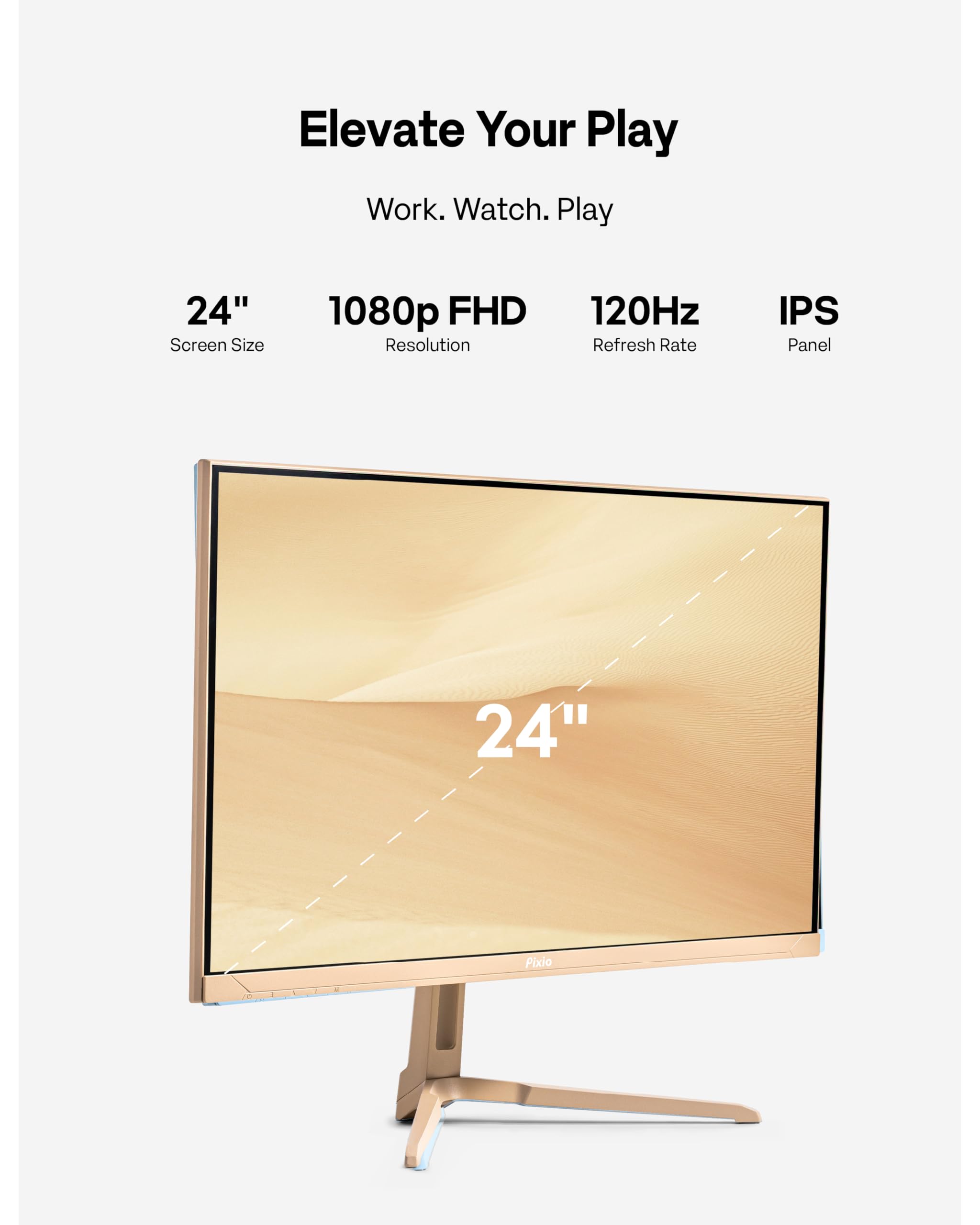 Amazon.com: Pixio PX246 Wave Beige 24 inch 120Hz Refresh Rate FHD