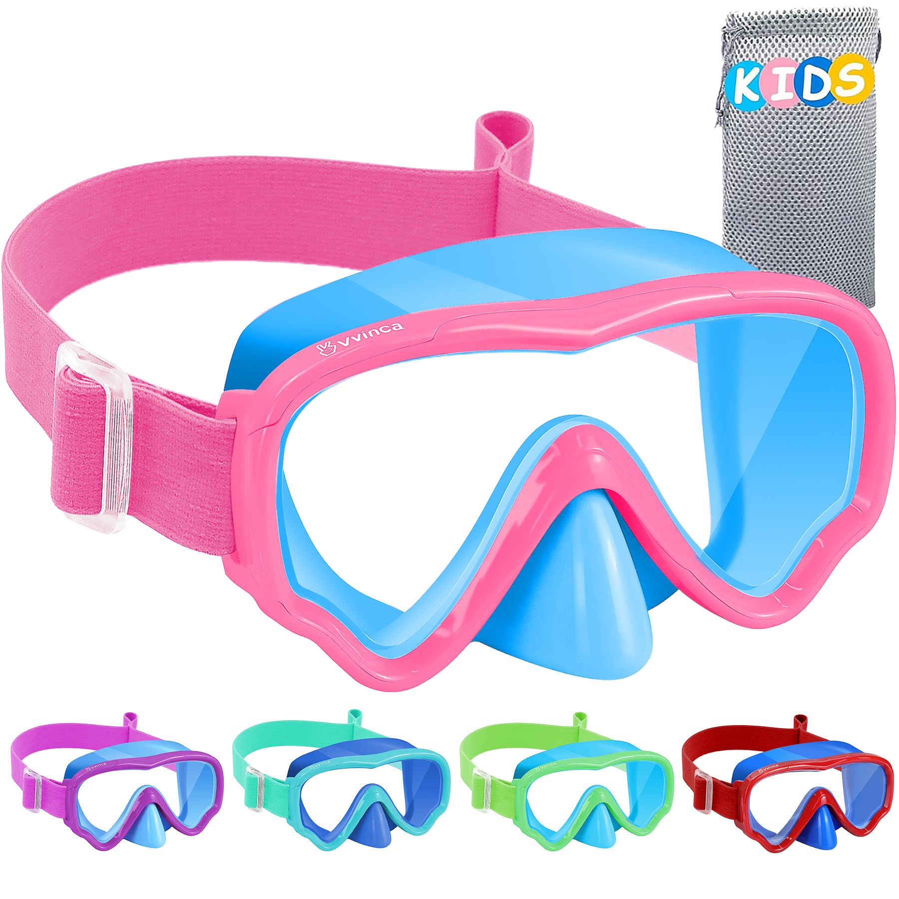Vvinca Kids Swim Goggles with Nose Cover