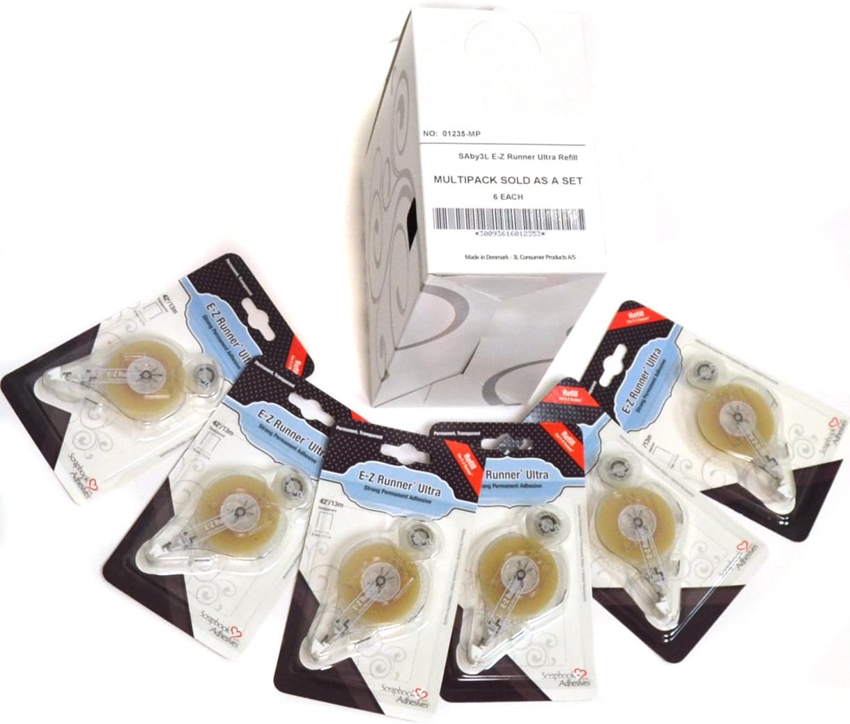 Scrapbook Adhesives by 3L 01235-MP Double Sided E-Z Runner Ultra Strong Adhesive Refill, 42' - Set of 6